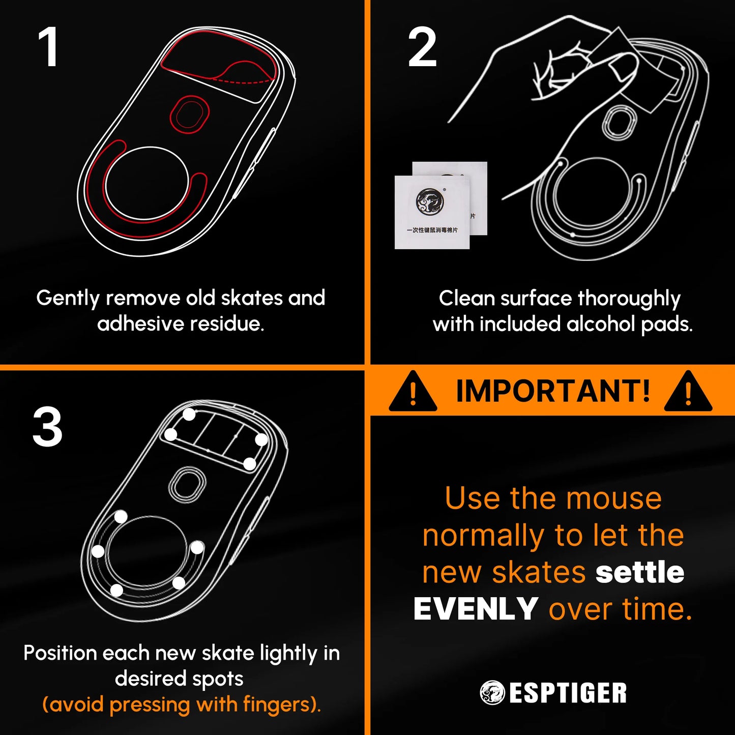 ICE V2 Mouse Skates - Universal - DIY Dots